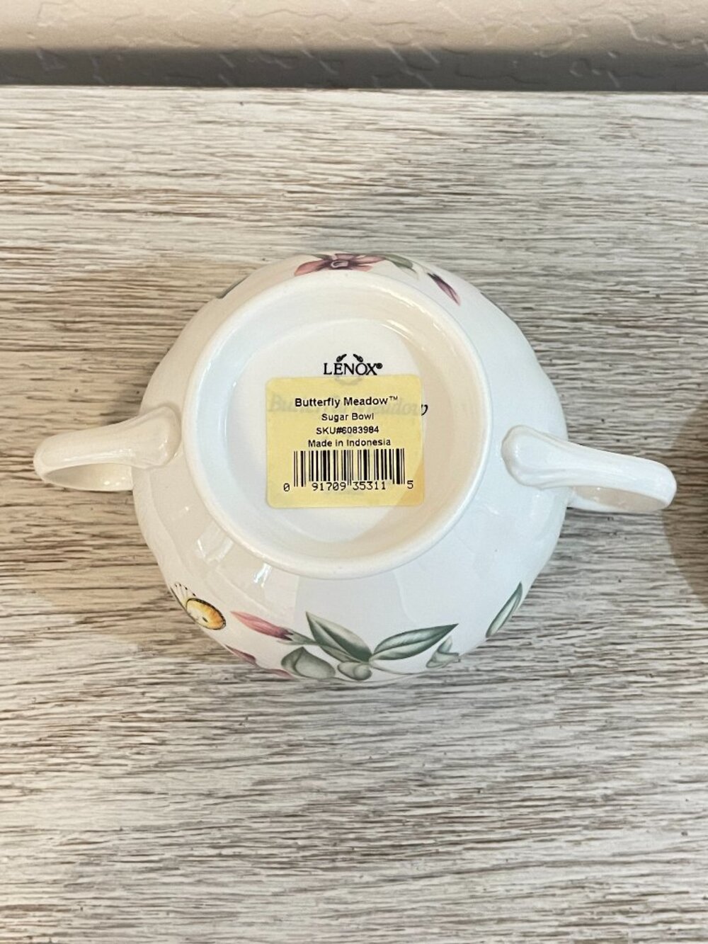 New Lenox Butterfly Meadow Sugar Bowl Dish - Picture 7 of 7